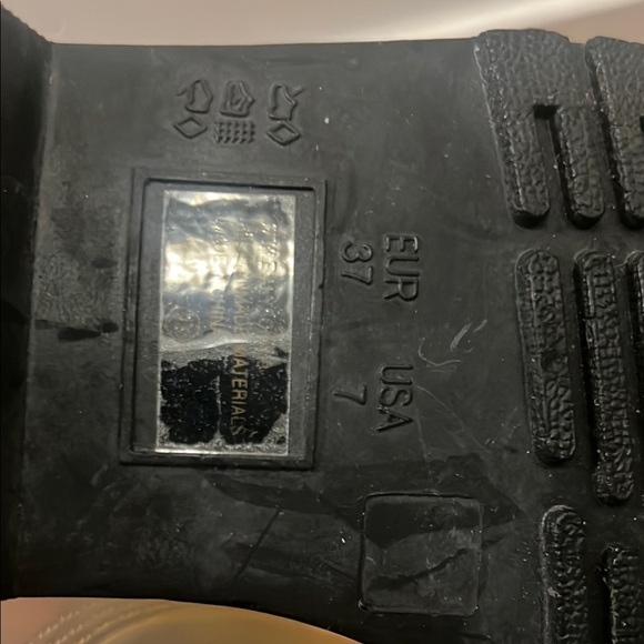 Black Combat Boots with Translucent Design and Rounded Toe - Picture 4 of 5